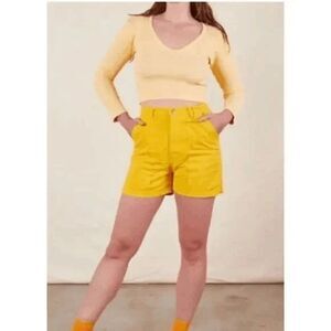 Big Bud Press Work Pants Golden Yellow Chino Shorts Women's Size XXS